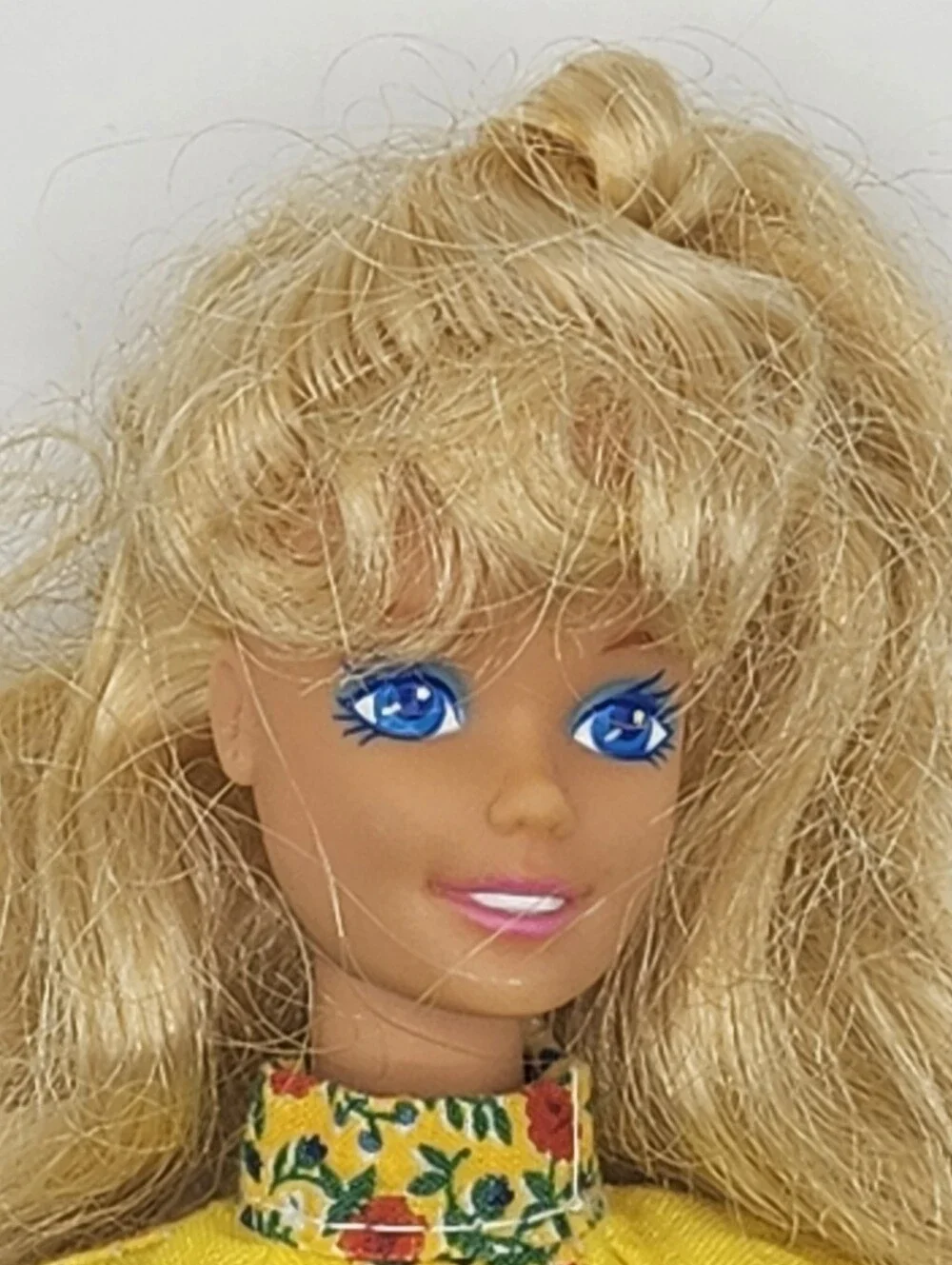 Vintage Barbie Twist N Turn Body Yellow Floral Outfit